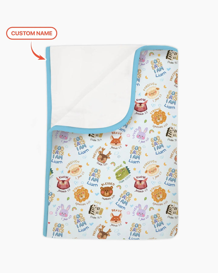 God Says I Am — Little Flock Custom Name Blanket