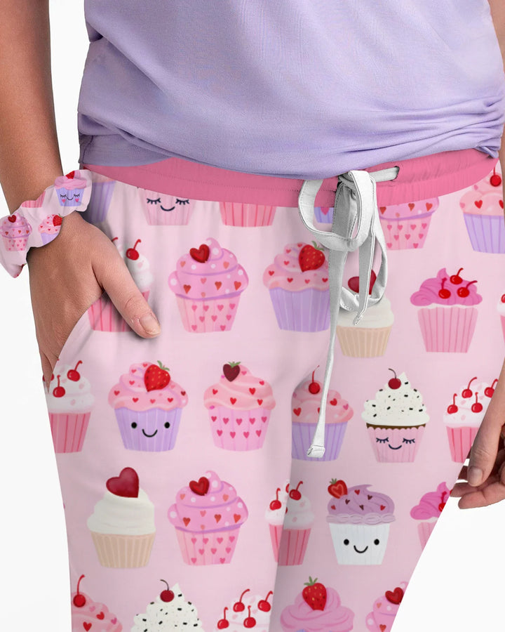 Valentinstag Emotionale Cupcakes Bambus Damen Schlafanzug Set