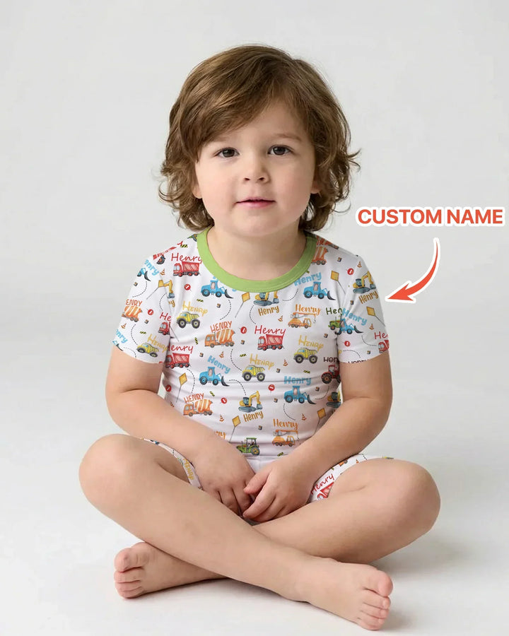 Zweiteiliges Pyjama-Set mit kurzen Ärmeln und Shorts im Sommer-Design