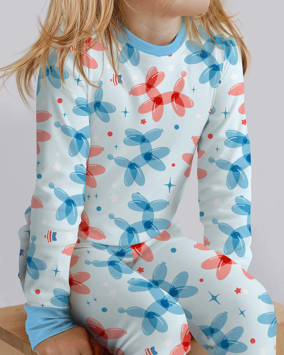 Zweiteiliges Langarm-Pyjama-Set mit Sommerfrüchten