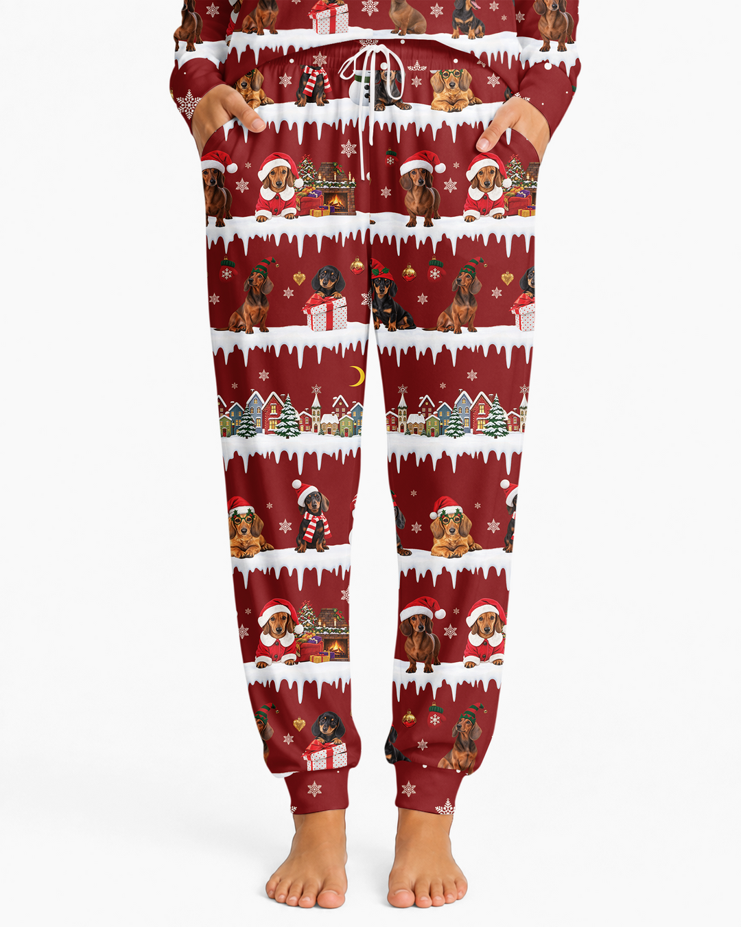 Dachshund Through The Snow Bamboo Women Pajama Set
