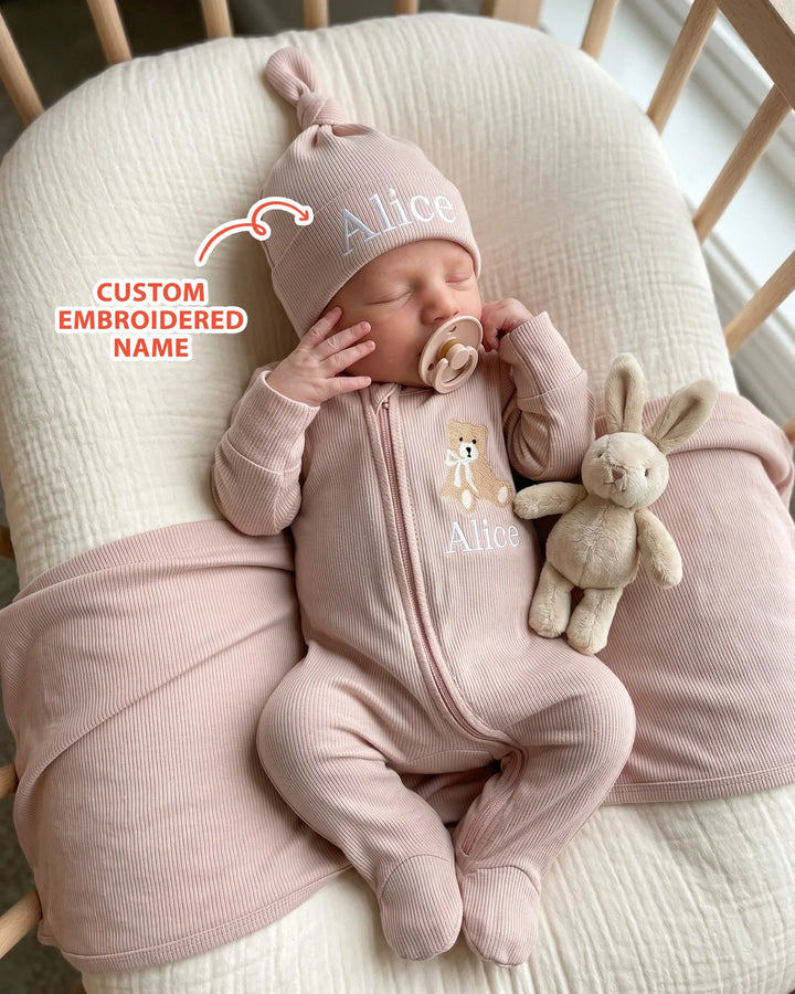 Gerippte Babykleidung mit individuellem Foto - Weich &amp; Skizzenhaft