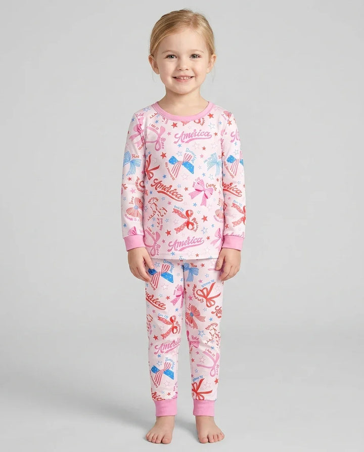 Zweiteiliges Langarm-Pyjama-Set mit Sommerfrüchten