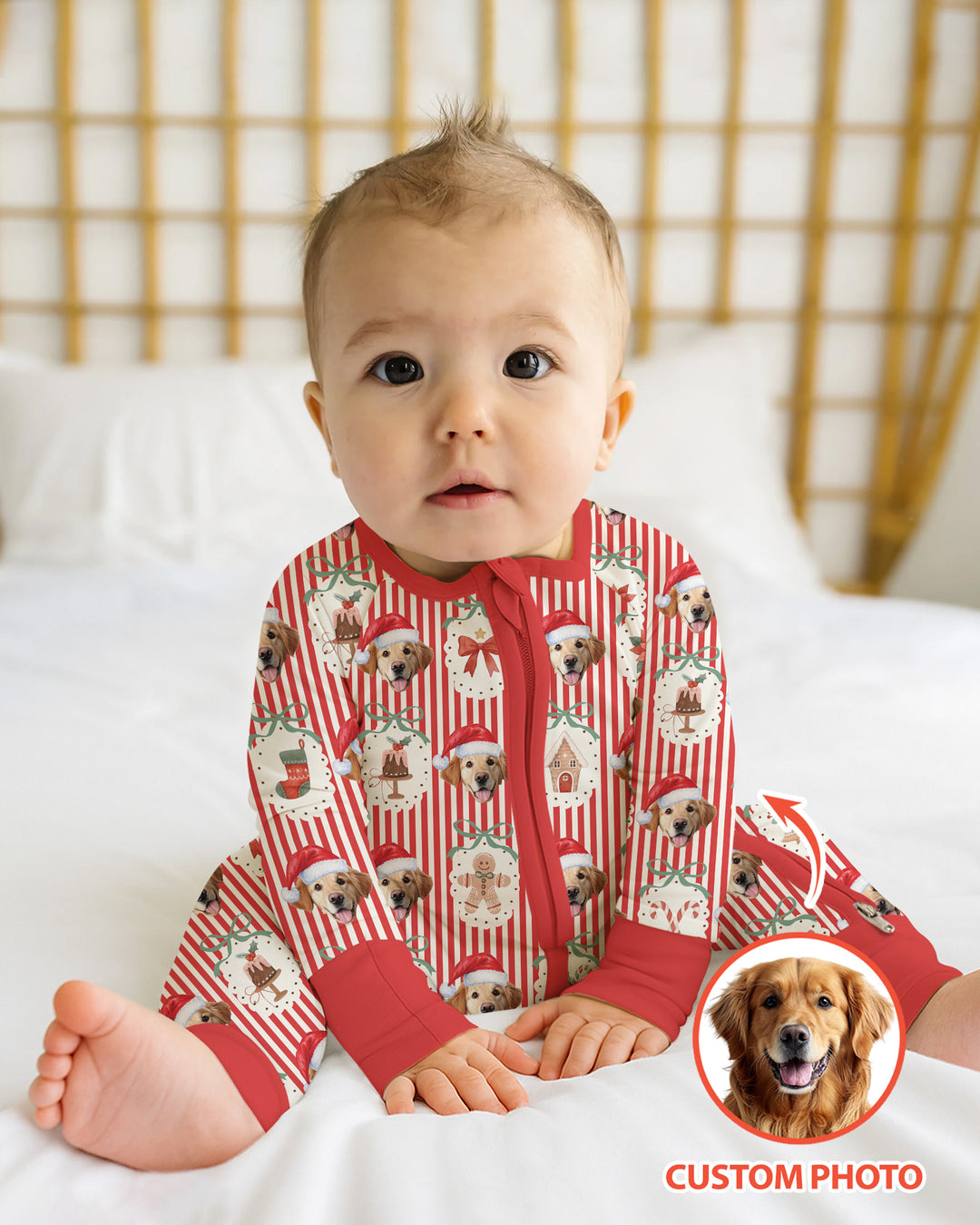 Christmas Paws Custom Photo Bamboo Convertible Zippy