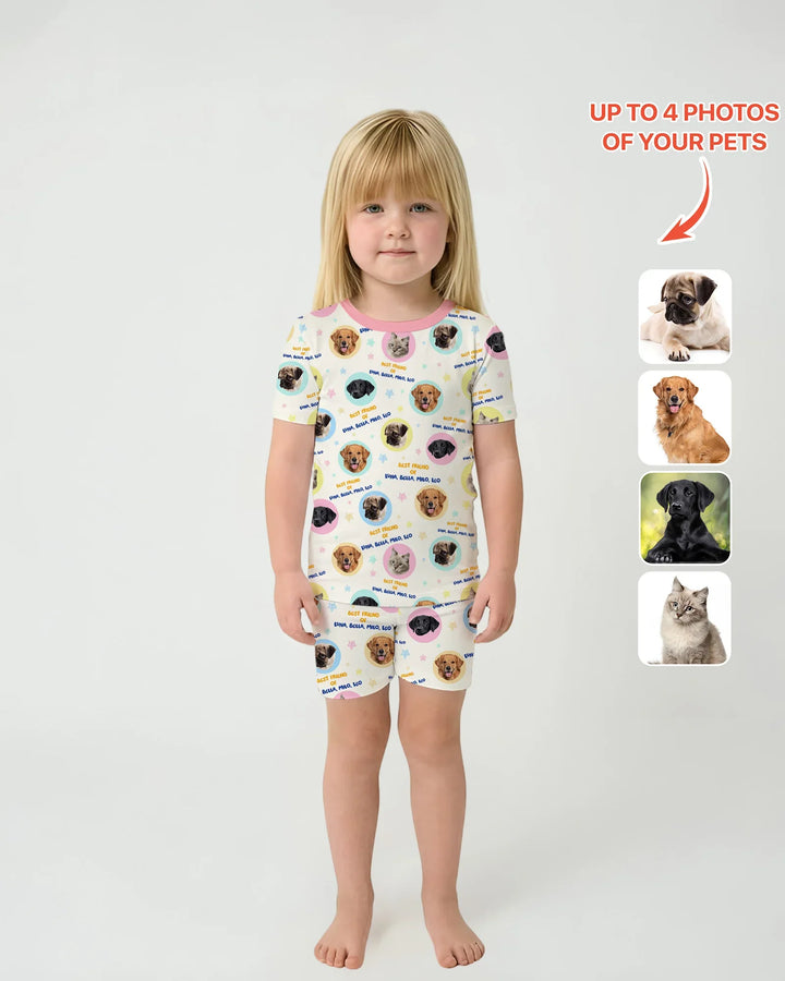 Zweiteiliges Pyjama-Set mit kurzen Ärmeln und Shorts im Sommer-Design