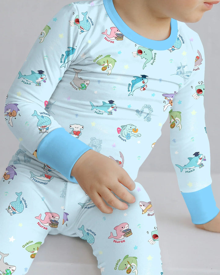 Zweiteiliges Langarm-Pyjama-Set mit Sommerfrüchten