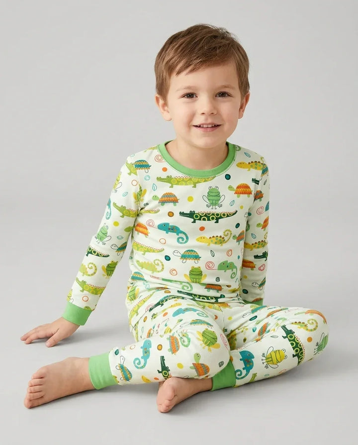 Zweiteiliges Langarm-Pyjama-Set mit Sommerfrüchten
