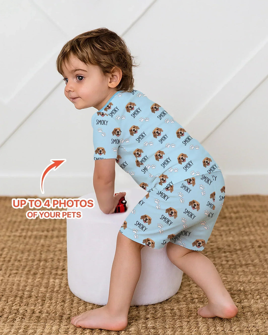 Zweiteiliges Pyjama-Set mit kurzen Ärmeln und Shorts im Sommer-Design