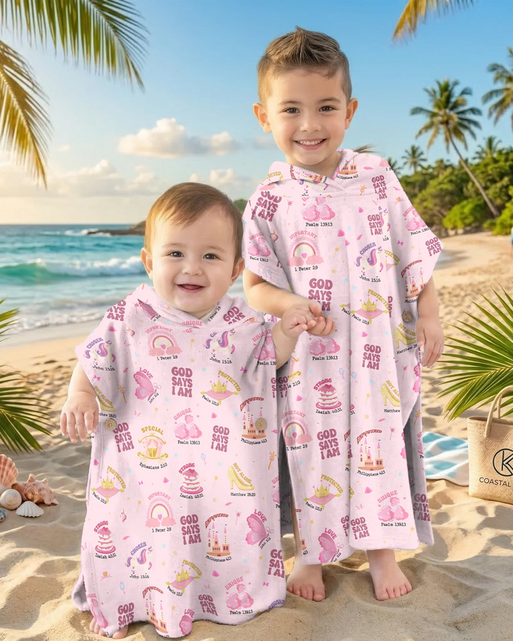 Gott sagt, ich bin ein Mädchen Bambus-Schwimmponcho