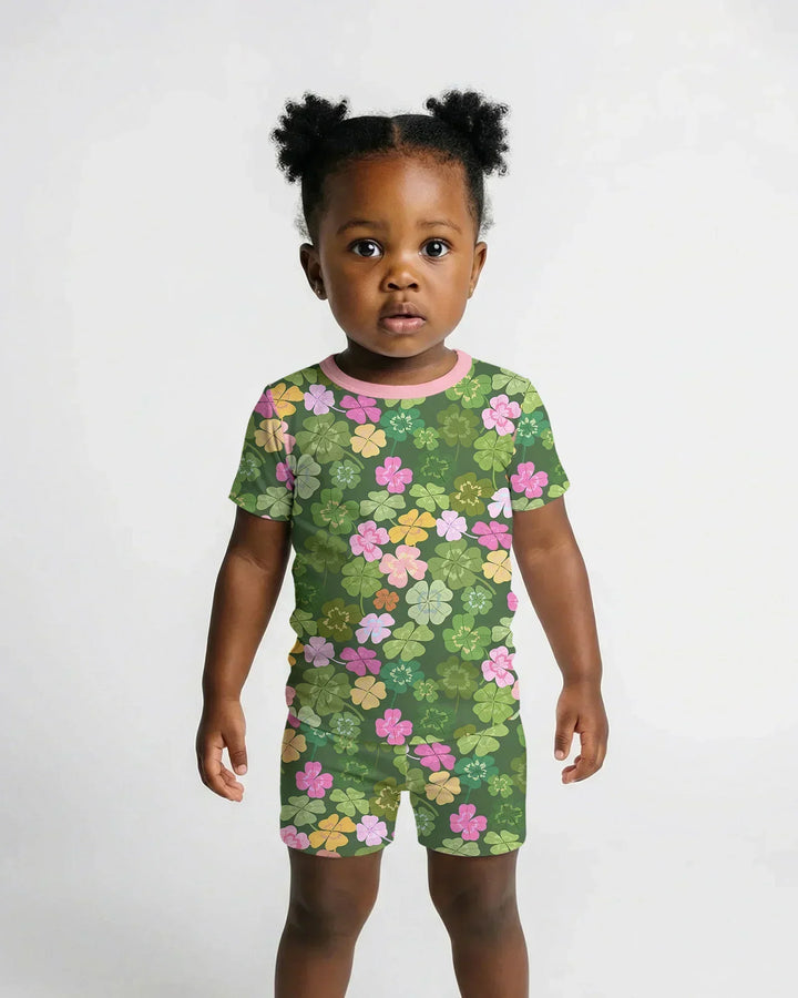 Zweiteiliges Pyjama-Set mit kurzen Ärmeln und Shorts im Sommer-Design