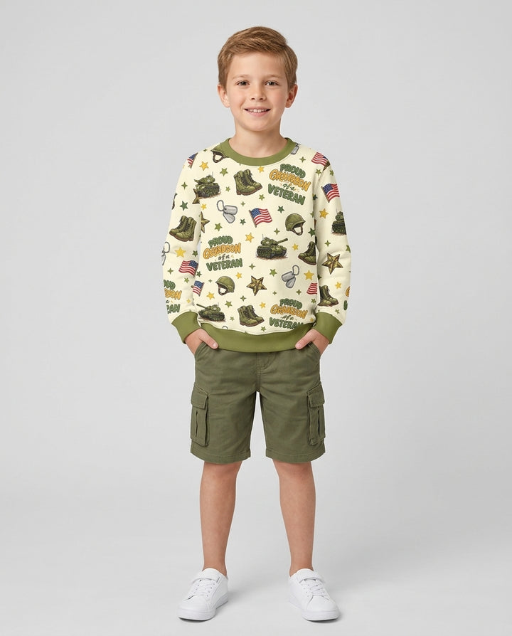 Proud Grandchild Of A Veteran Bamboo Crewneck Sweatshirt