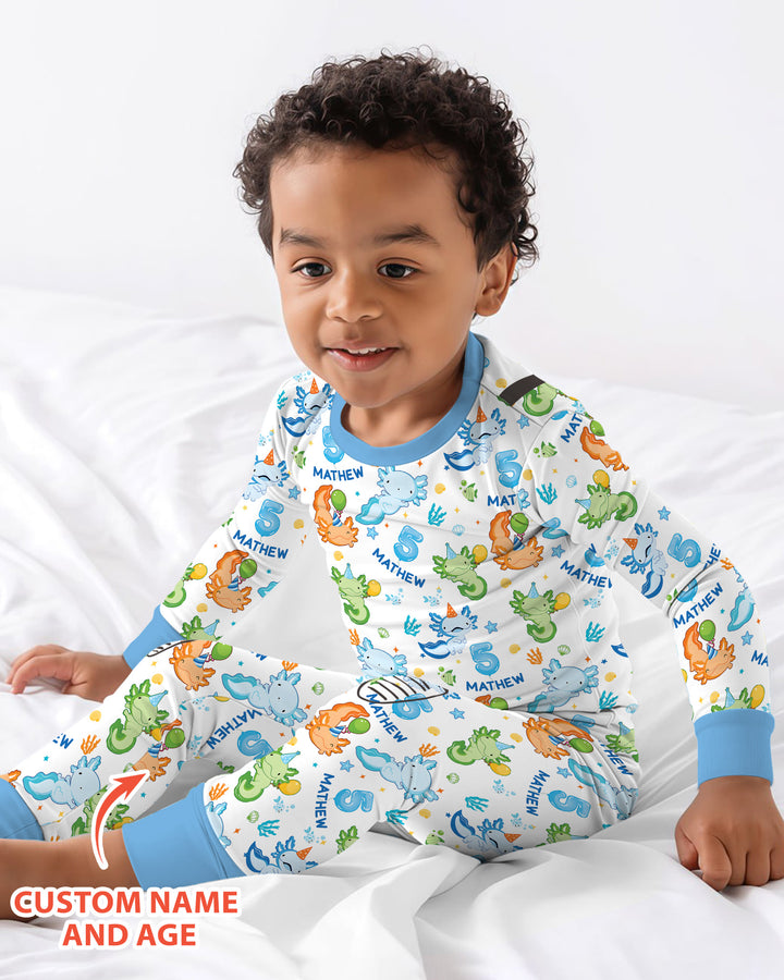 Zweiteiliges Langarm-Pyjama-Set mit Sommerfrüchten