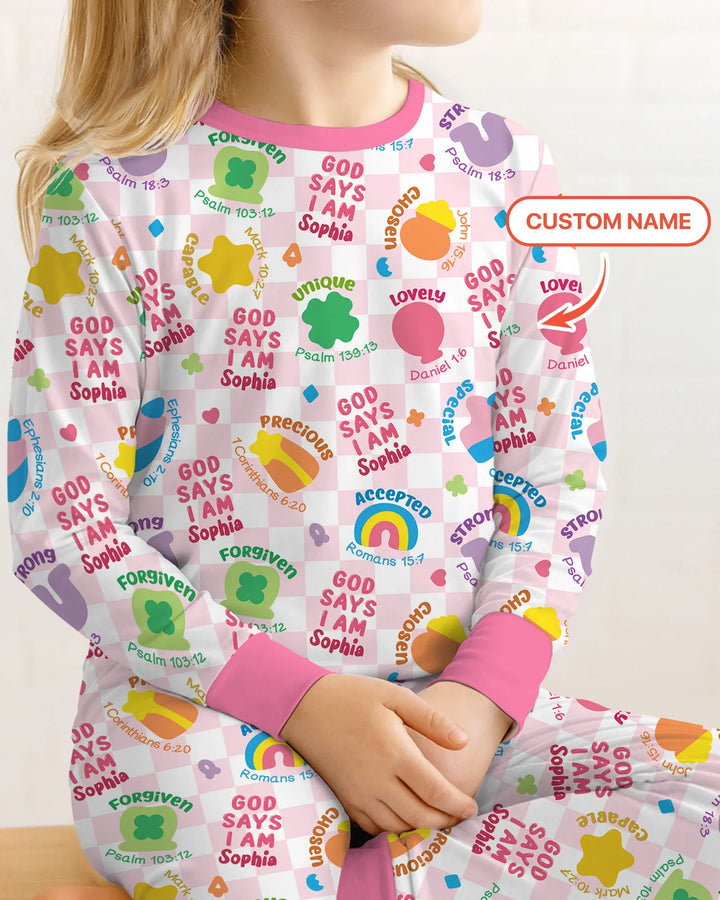 Zweiteiliges Langarm-Pyjama-Set mit Sommerfrüchten