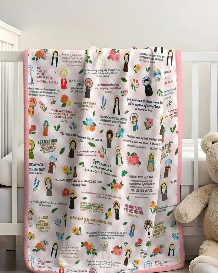 Catholic Saint Quotes Bamboo Blanket