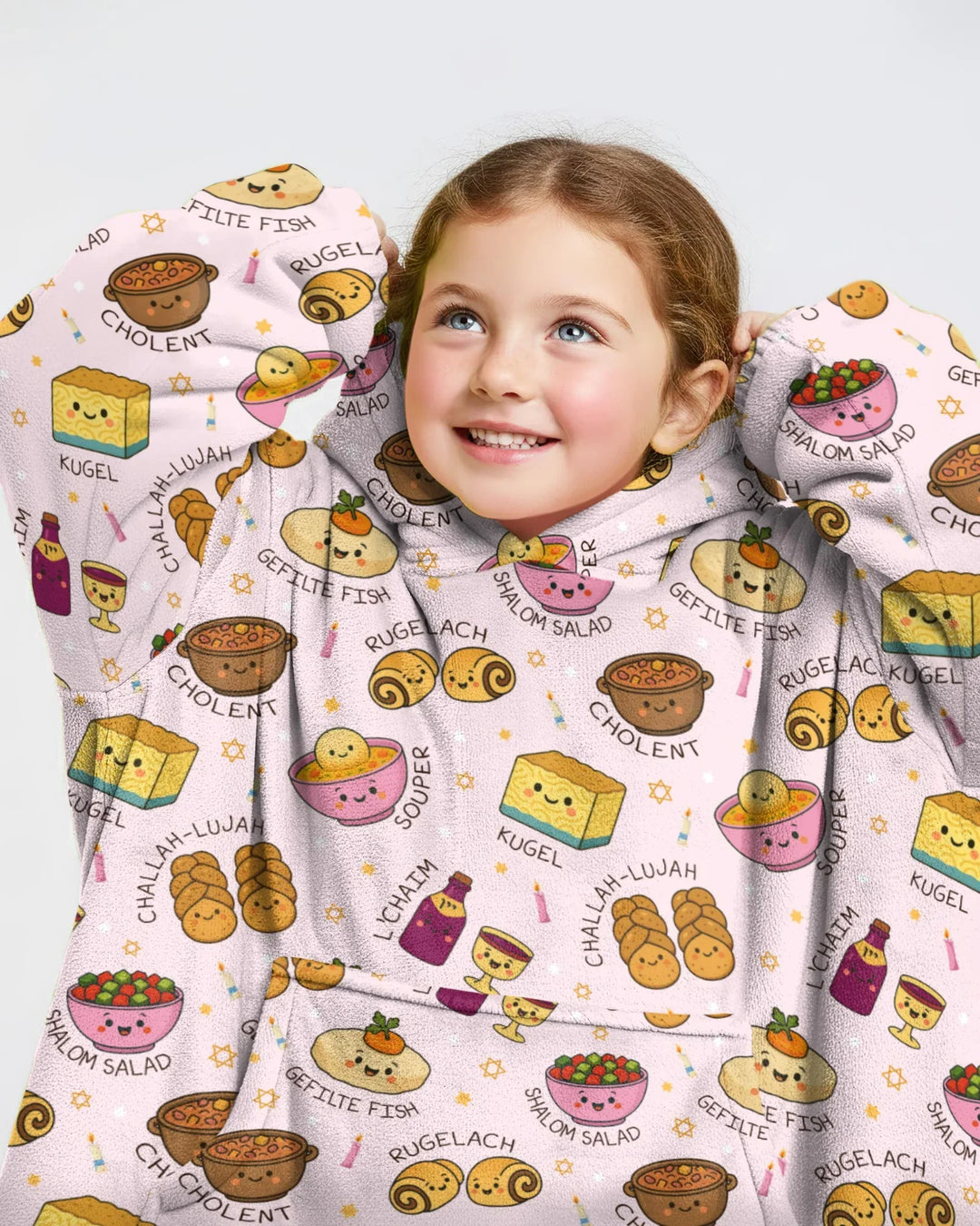 Shabbat Shalom Wearable Bamboo Blanket Hoodie