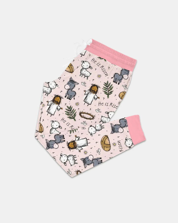He Is Risen Easter Family Matching Bamboo Women Pajama Set