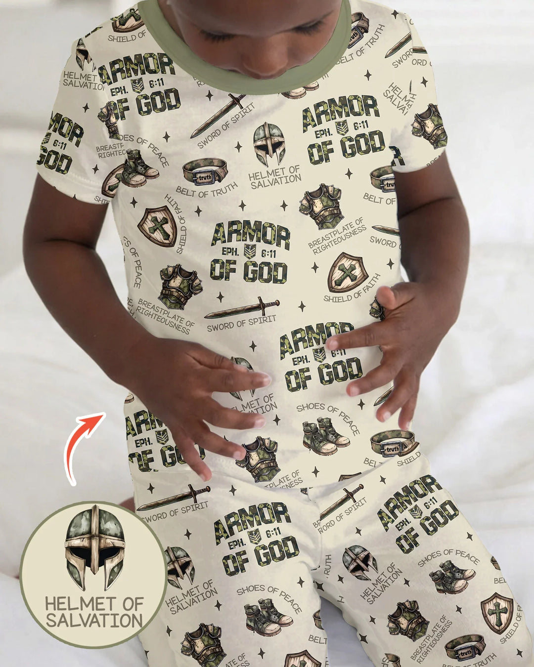 Zweiteiliges, kurzärmliges Pyjama-Set mit Marienkäfern
