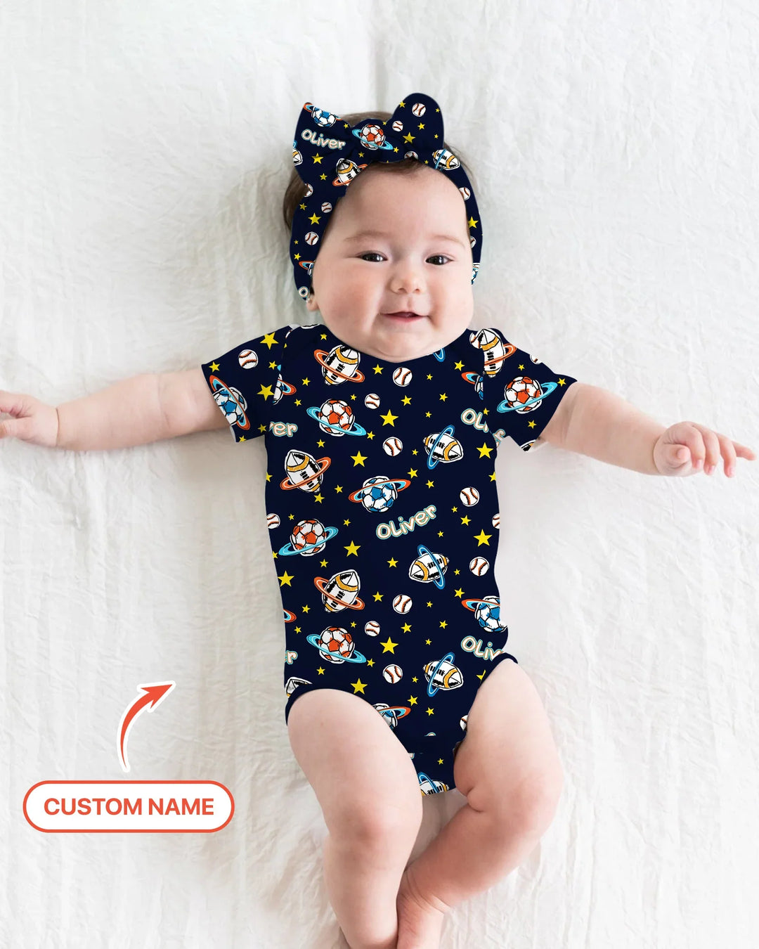Custom Name Space Sport Bamboo Bodysuit