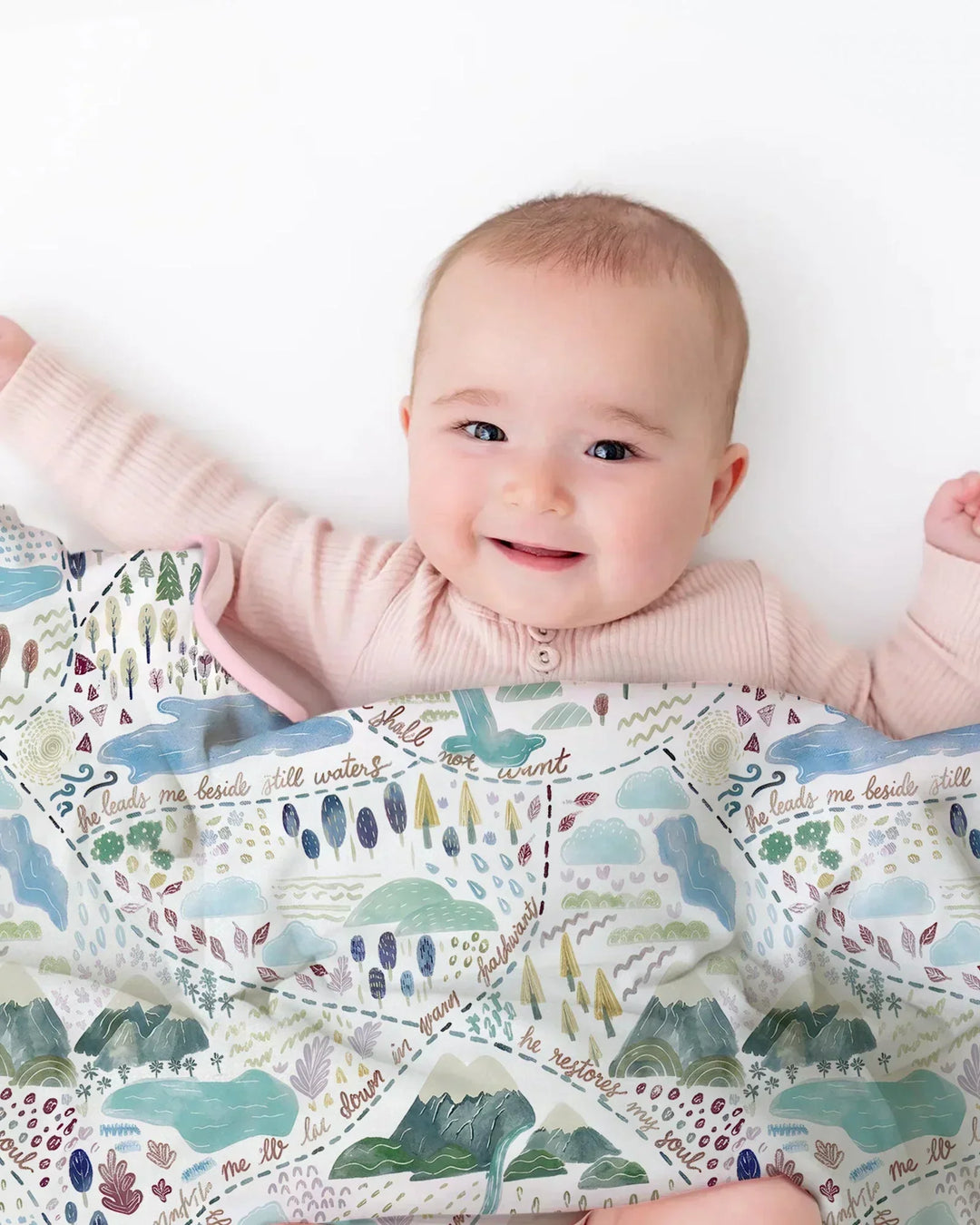 Whimsical Psalms 23 Map Bamboo Blanket