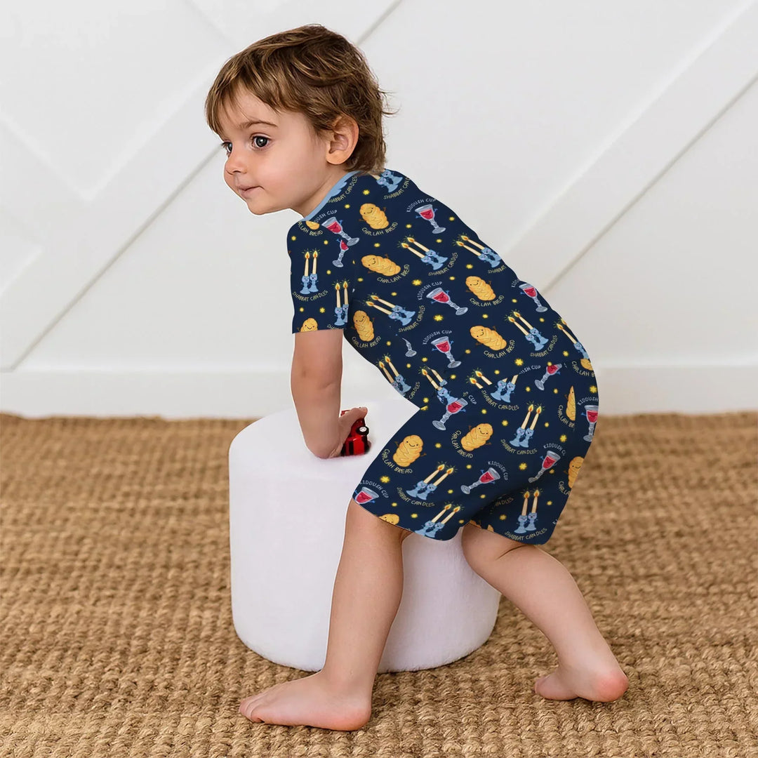 Template Zweiteiliges Pyjama-Set mit kurzen Ärmeln und Shorts