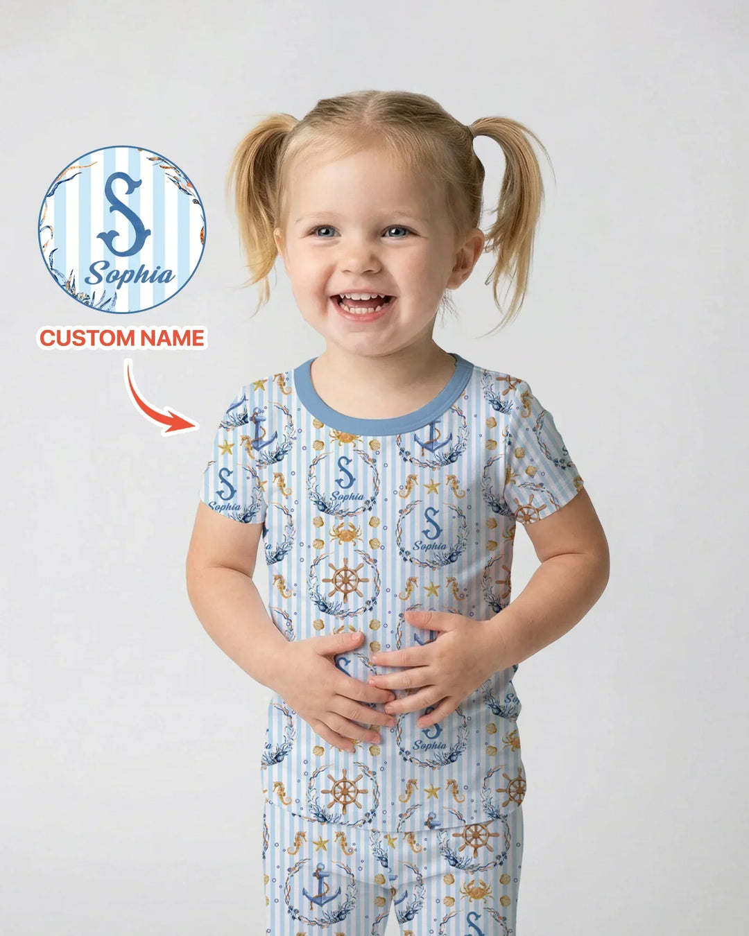 Zweiteiliges, kurzärmliges Pyjama-Set mit Marienkäfern