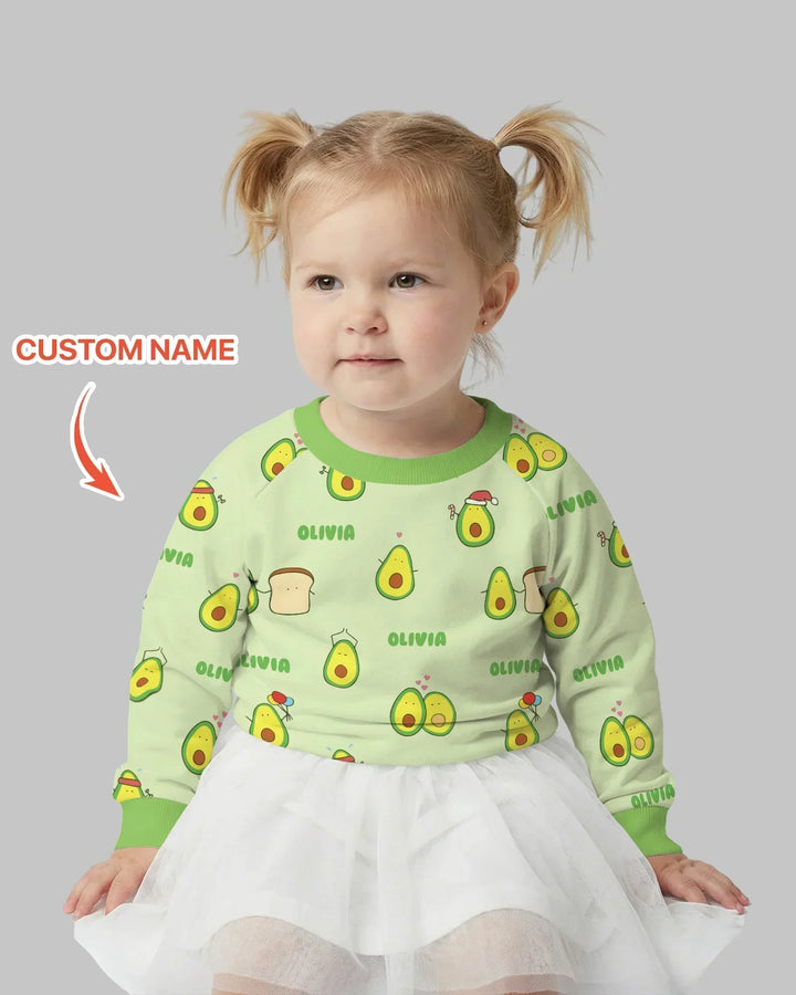 Personalisiertes niedliches Avocado Bambus Rundhals-Sweatshirt