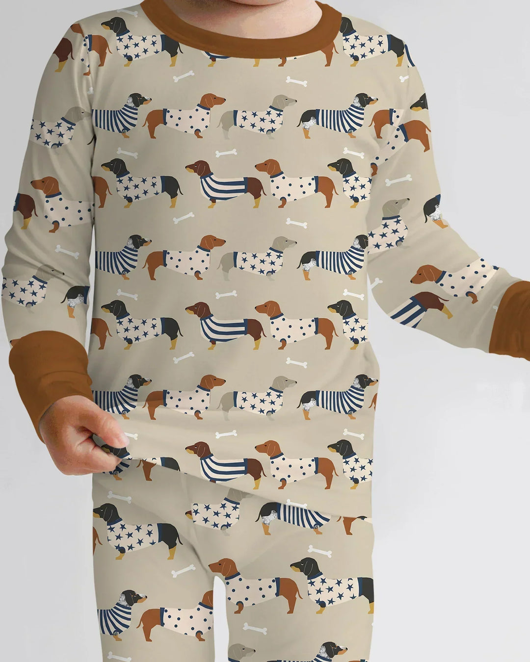 Zweiteiliges Langarm-Pyjama-Set mit Sommerfrüchten