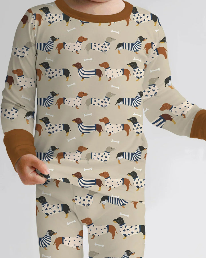 Zweiteiliges Langarm-Pyjama-Set mit Sommerfrüchten