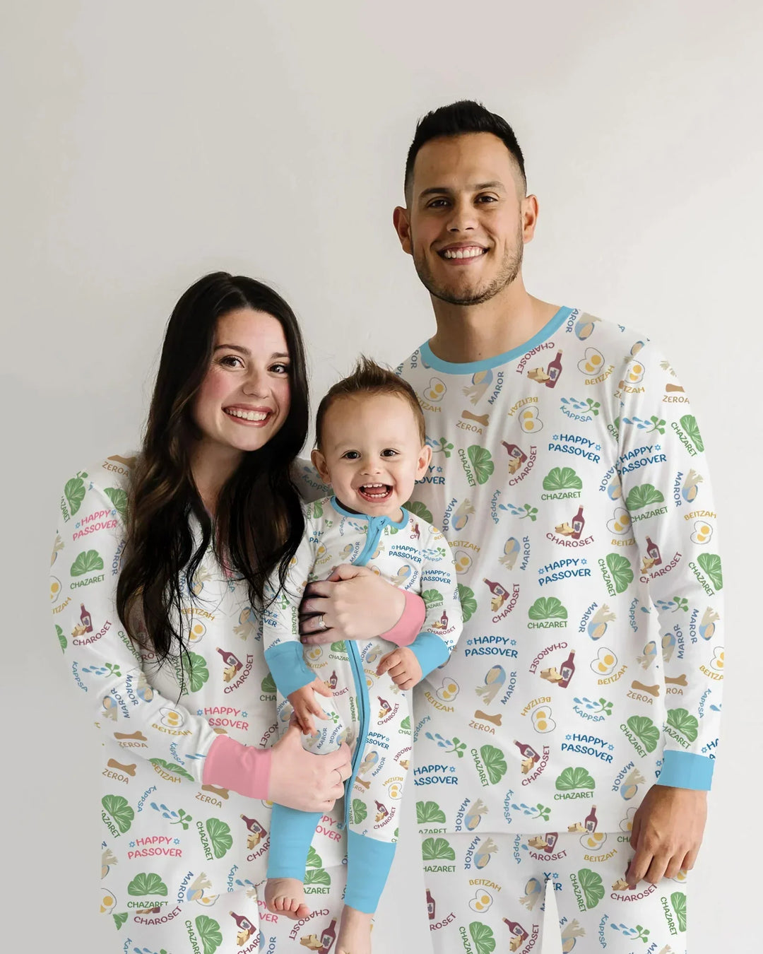 Fröhliches Pessach-Passendes Familien-Bambus-Damen-Pyjama-Set