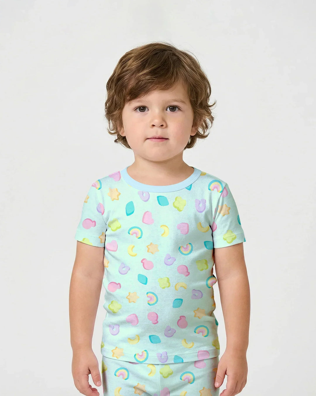 Template Zweiteiliges Pyjama-Set mit kurzen Ärmeln und Shorts