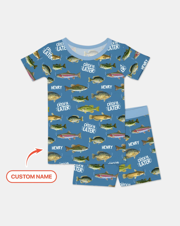 Zweiteiliges Pyjama-Set mit kurzen Ärmeln und Shorts im Sommer-Design