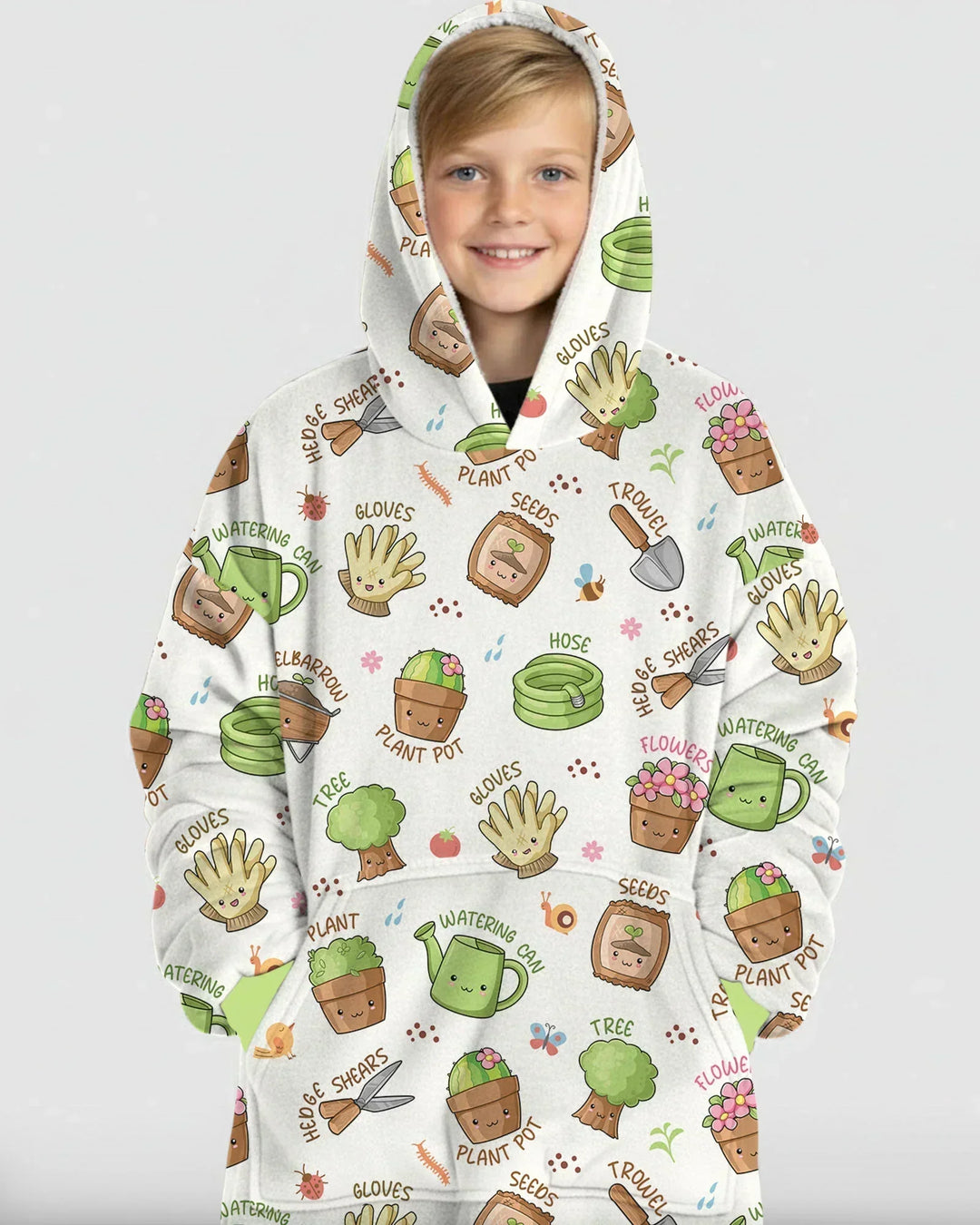 Kawaii Garden Crew Tragbarer Bambus-Deckenhoodie