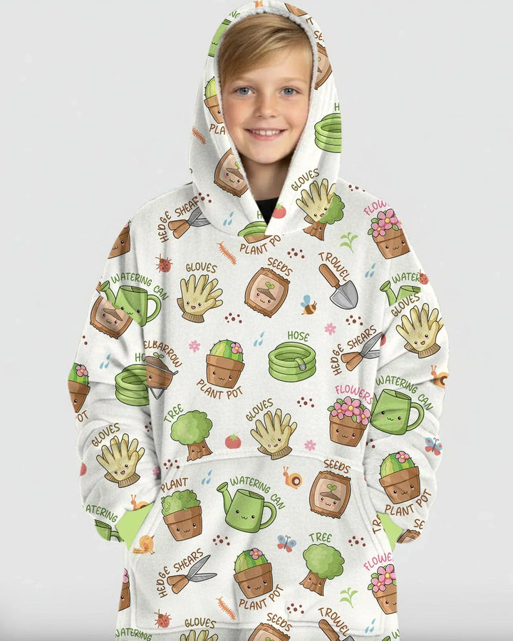 Kawaii Garden Crew Tragbarer Bambus-Deckenhoodie