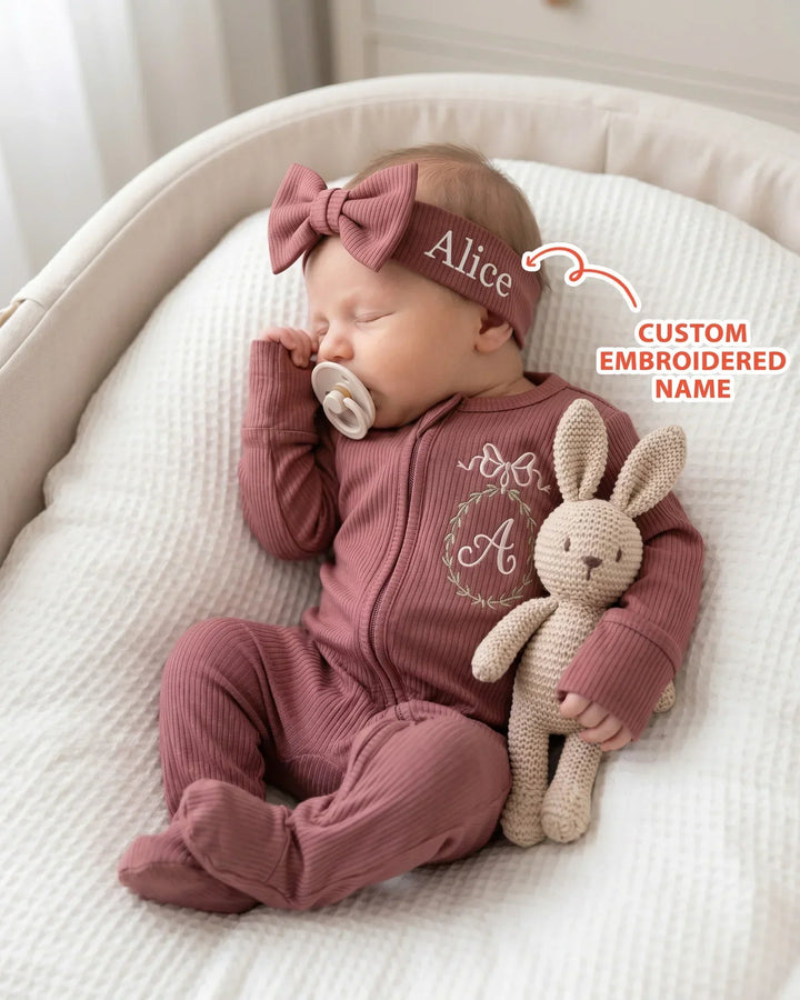 Gerippte Babykleidung mit individuellem Foto - Weich &amp; Skizzenhaft