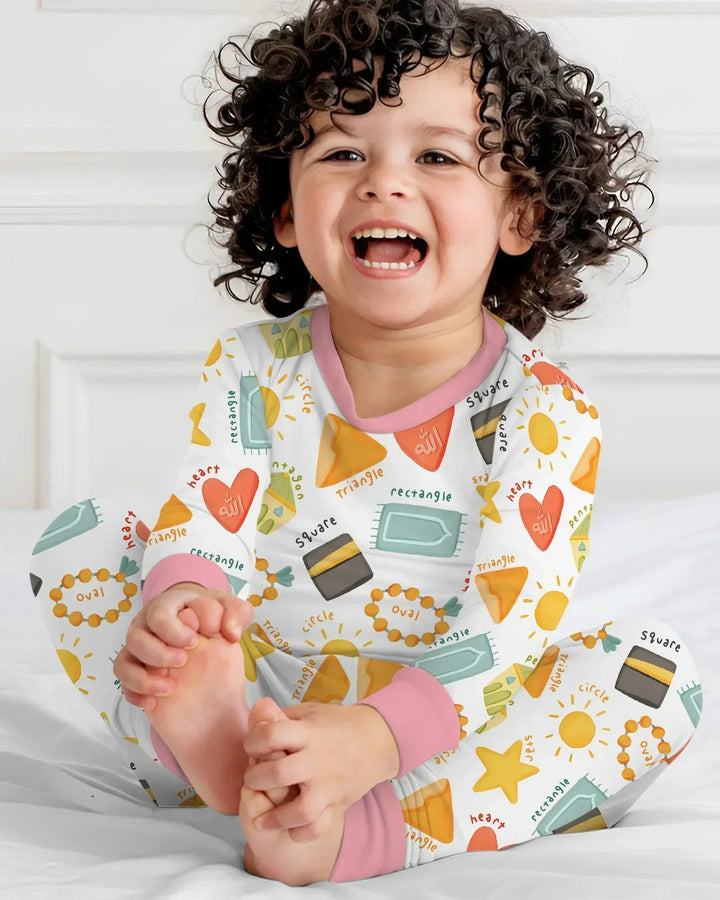 Zweiteiliges Langarm-Pyjama-Set mit Sommerfrüchten