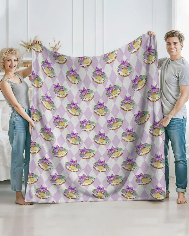 Mardi Gras Donut Bamboo Blanket