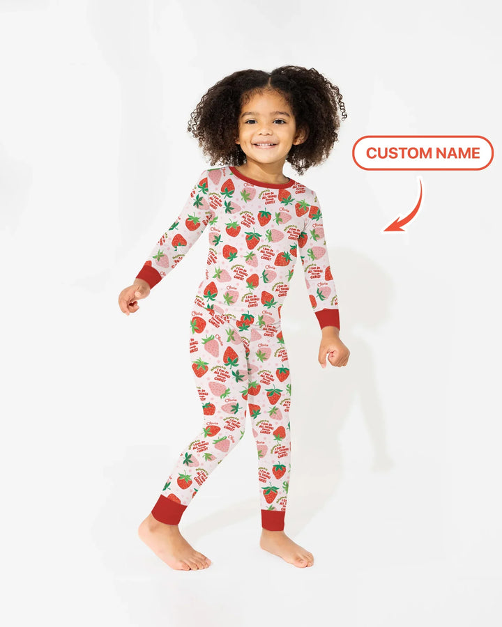 Zweiteiliges Langarm-Pyjama-Set mit Sommerfrüchten