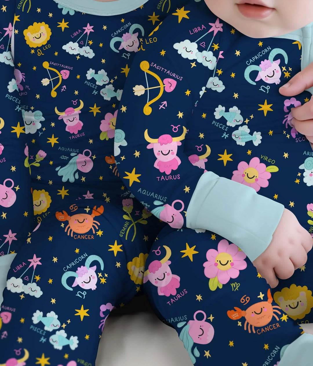 Zweiteiliges Langarm-Pyjama-Set mit Sommerfrüchten