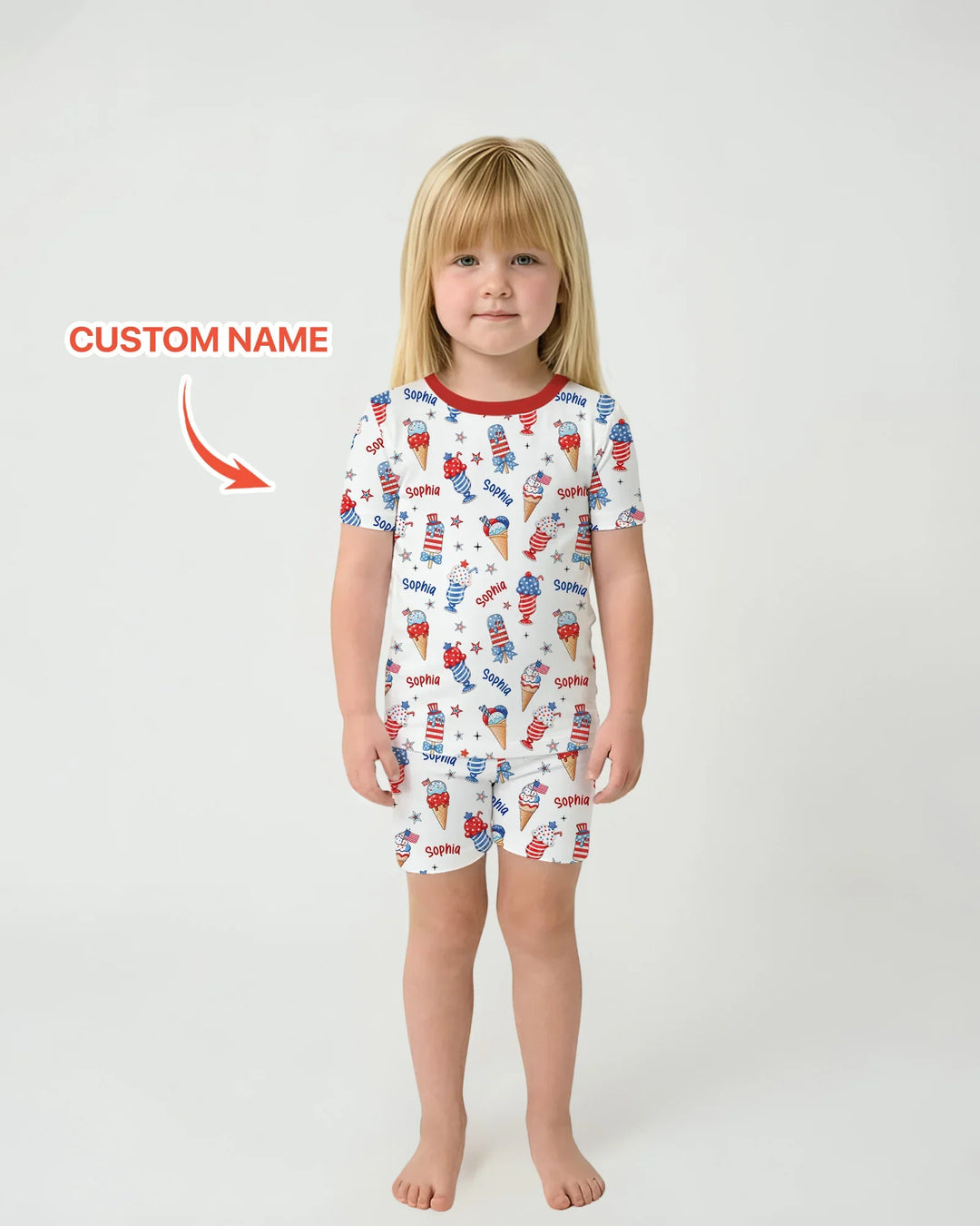 Zweiteiliges Pyjama-Set mit kurzen Ärmeln und Shorts im Sommer-Design