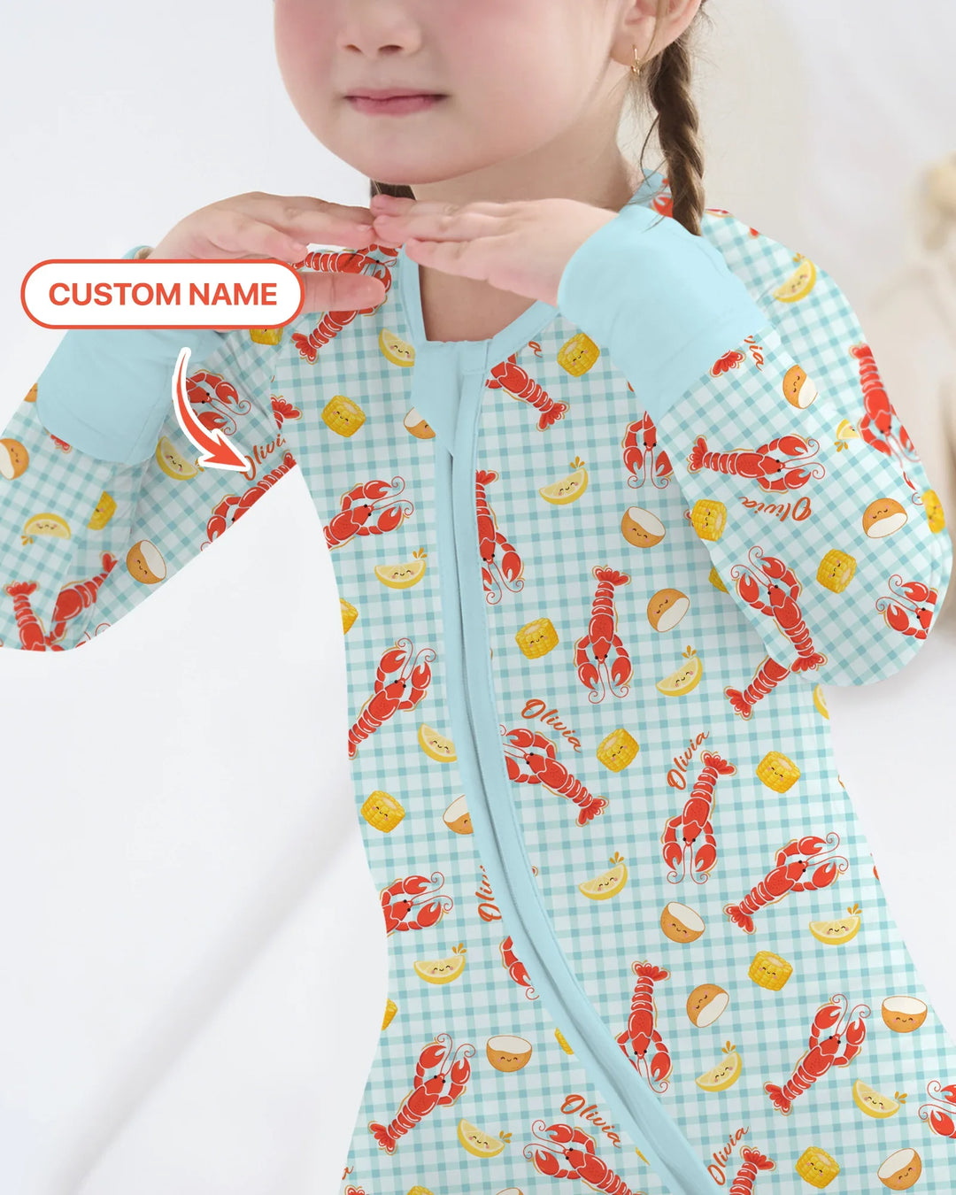 Custom Name Preppy Crawfish Season Bamboo Convertible Zippy