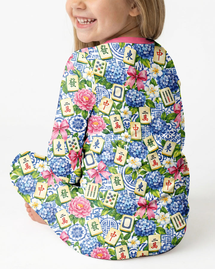Mahjong in Bloom Bamboo Two Piece Long Sleeve Pajama Set