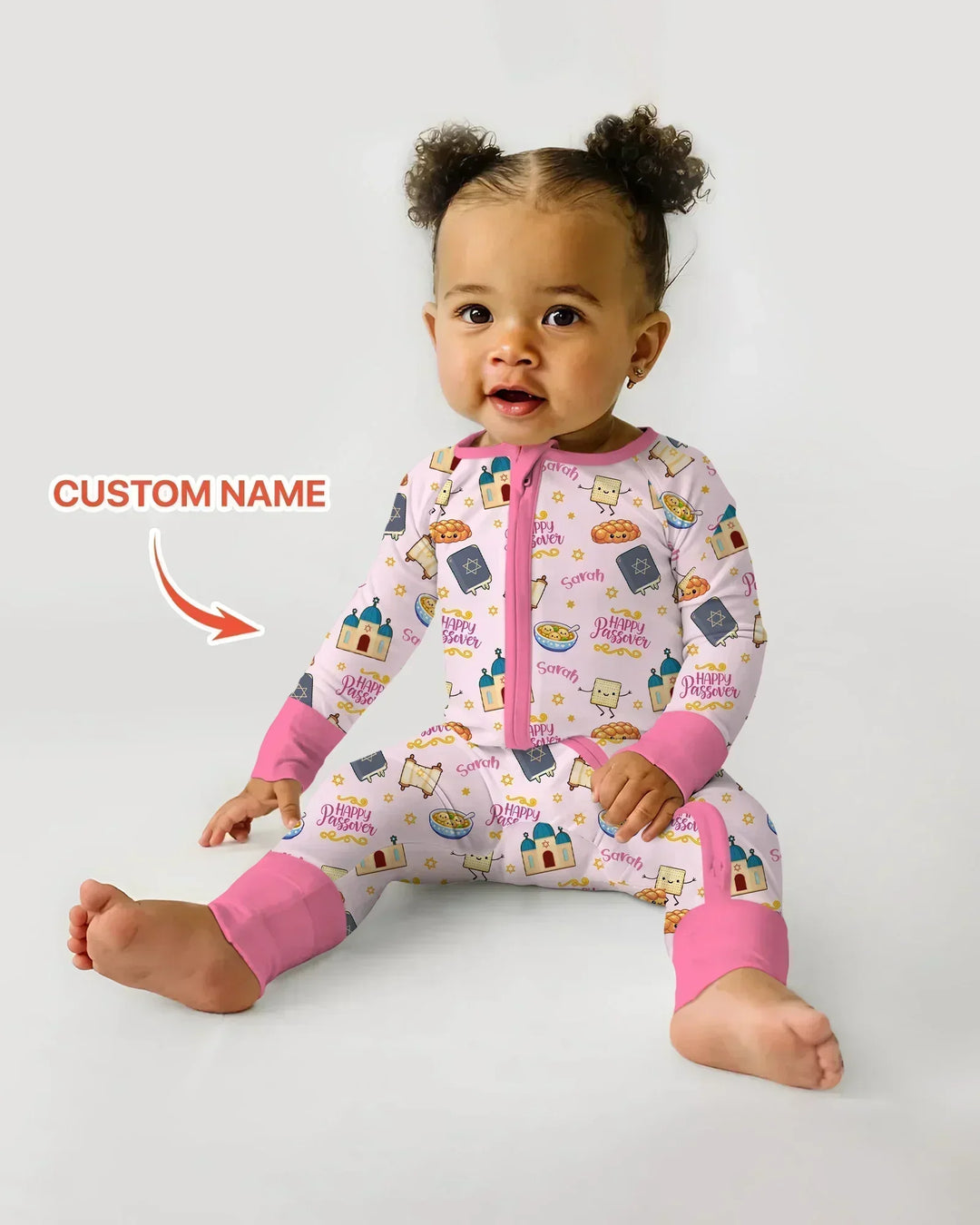 Custom name "Pesach Sameach" Bamboo Convertible Zippy