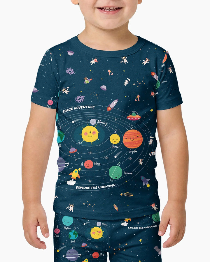 Zweiteiliges, kurzärmliges Pyjama-Set mit Marienkäfern