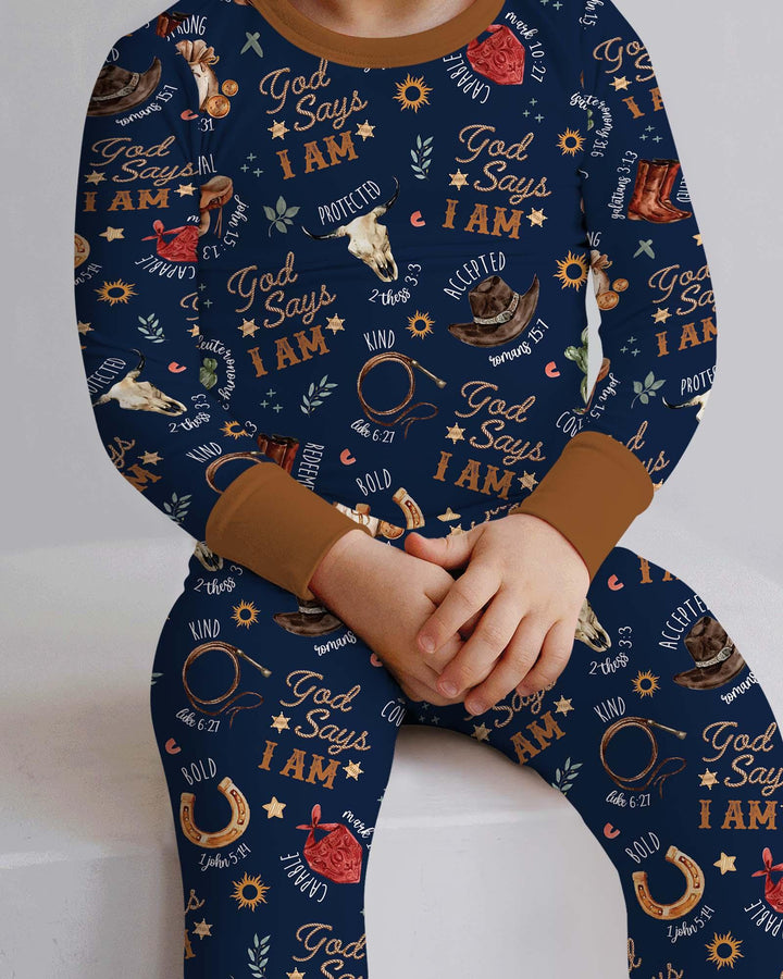 Zweiteiliges Langarm-Pyjama-Set mit Sommerfrüchten