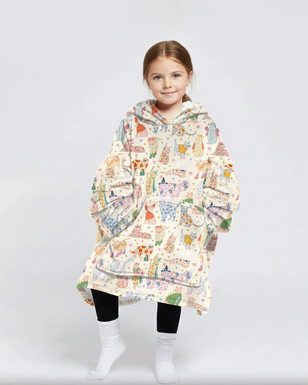 Verspielte Katzenparade Bambus-Decken-Hoodie