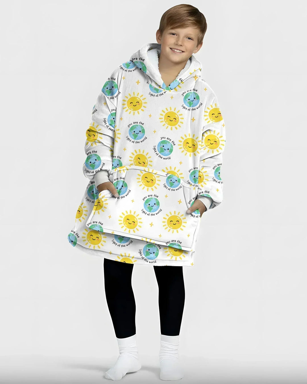 Matthäus 5,14 Licht der Welt Tragbarer Bambus-Decken-Hoodie