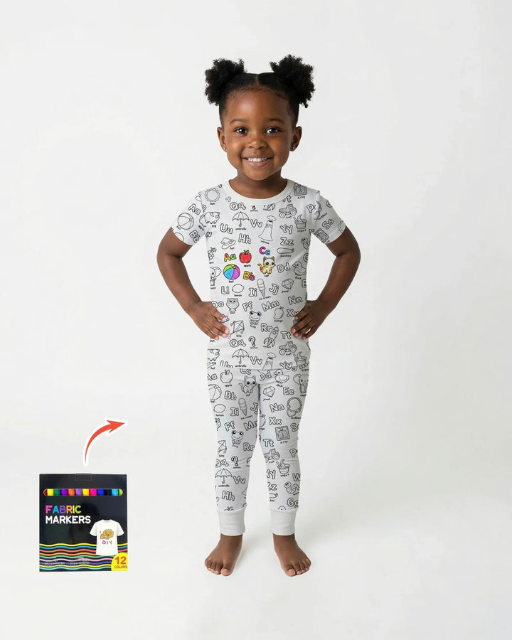 Zweiteiliges, kurzärmliges Pyjama-Set mit Marienkäfern