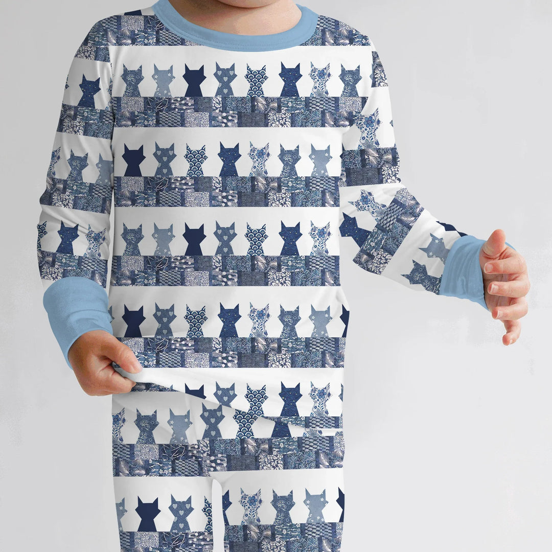 Zweiteiliges Langarm-Pyjama-Set mit Sommerfrüchten