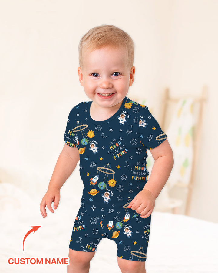 Schlafanzug-Set zweiteilig, kurze Ärmel, kurze Hose, Bambus