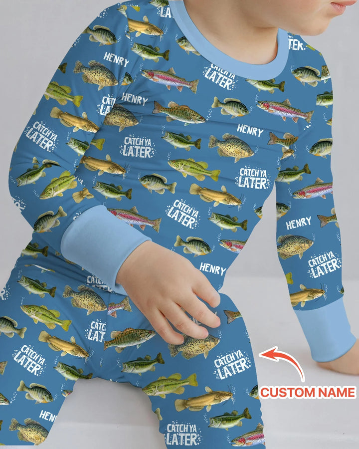 Zweiteiliges Langarm-Pyjama-Set mit Sommerfrüchten